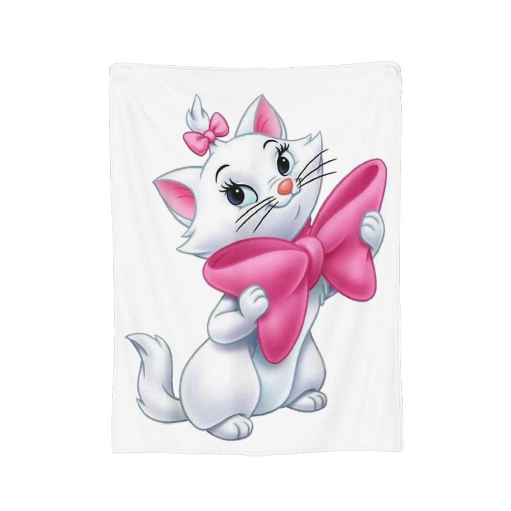 Aristocats Marie Cat Blankets Cartoon Flannel Funny Warm Throw Blankets for Bedspread  Winter,