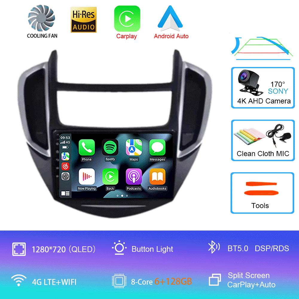 Car Radio Android 14 For Chevrolet TRAX 2014 2015 2016 Carplay Auto GPS Navigation WIFI+4G 2Din Head Unit BT Stereo Video Player