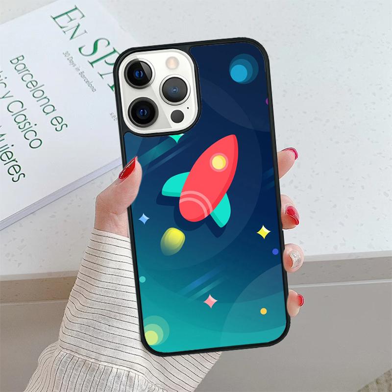 Cartoon Rocket Phone Case cover For iPhone 17 Air 15 16 16e 14 13 Pro Max Coque 12 11 Pro Max For Apple PLUS fundas