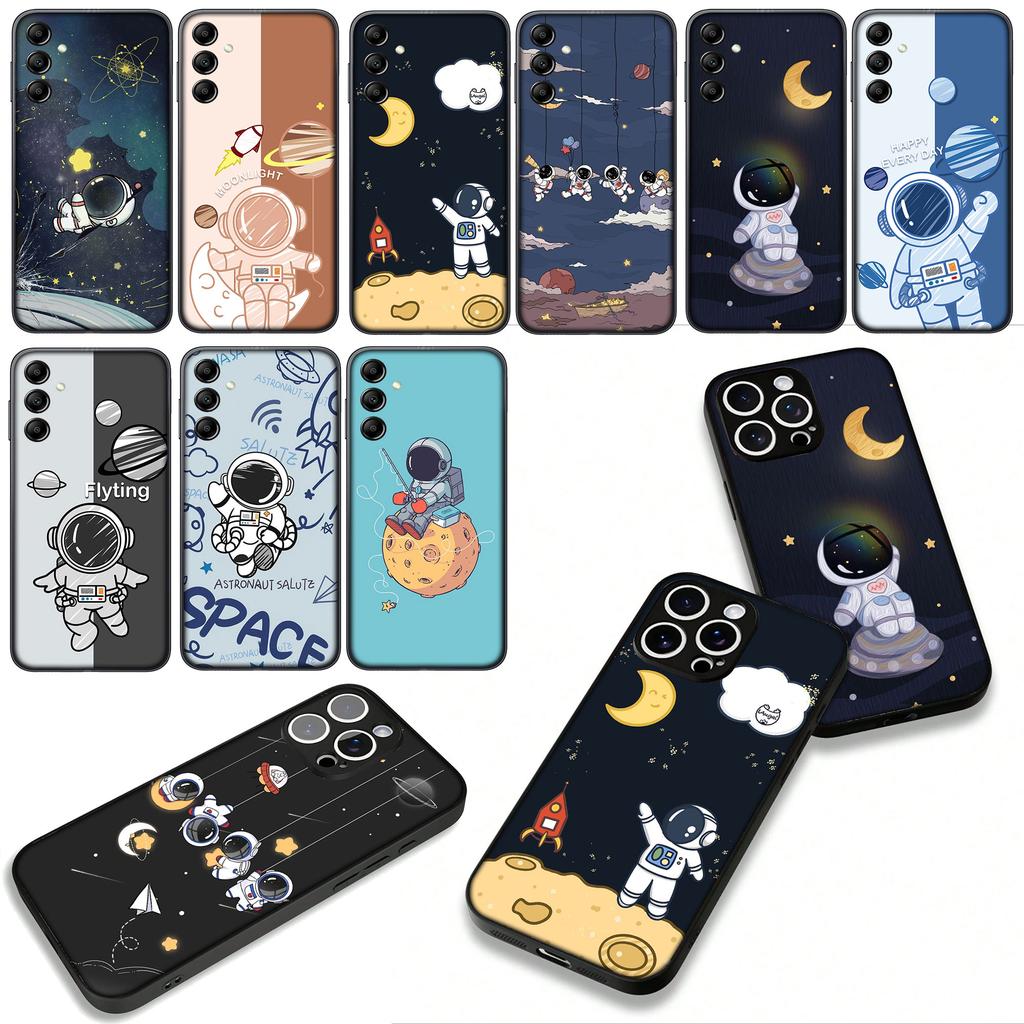 Art Astronaut Moon Sky Phone Cover Case for Apple iPhone 16 15 14 Plus 13 12 Mini 17 Pro Max + ProMax 16E Air 16+ Casing