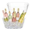 Eiskübel Transparent 6,5L Große Kapazität Getränkekühler für Wein Bier Champagner Verdickter Lebensmittelgeeigneter Kunststoffbehälter mit Griff Tragbar Party