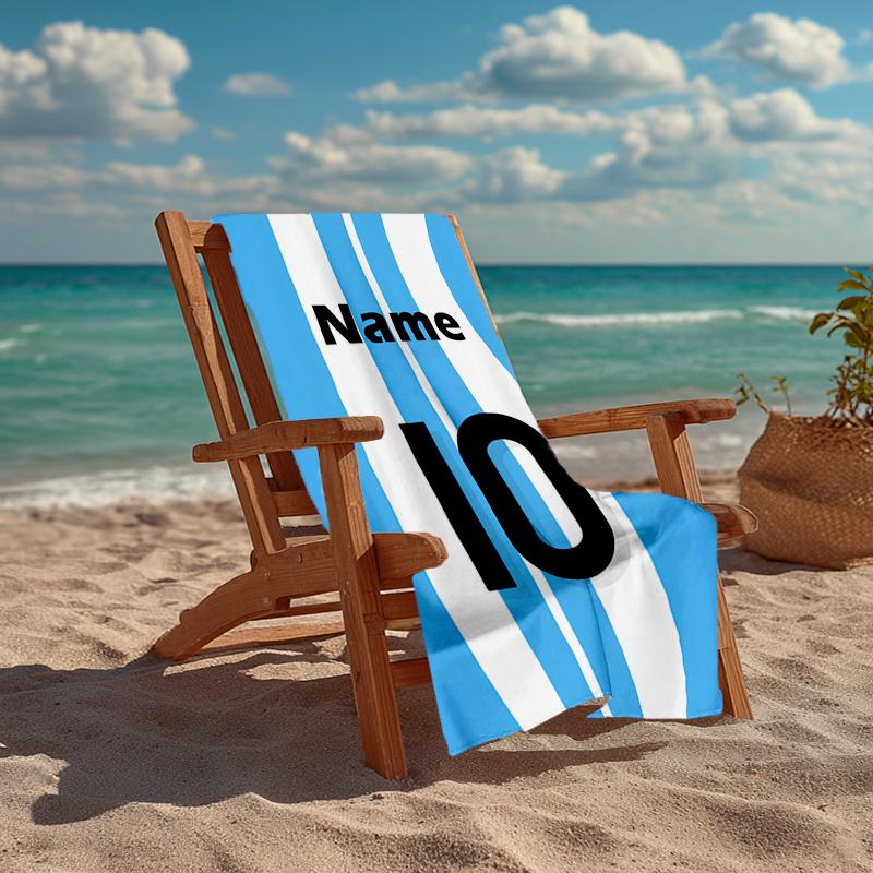Custom Name Ultra-Soft Beach Towel with 10 Theme,Ideal for Pool - Camping, Diving - Perfect Travel Essential, Vibrant Beach Towel.