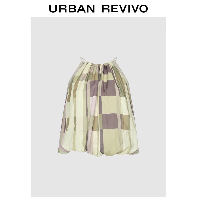 Женский ретро клетчатый топ-майка UR S