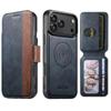 iPhone 17 Pro Max Flip Case with Card Slot, Magnetic Charging, Stand, and Leather Finish