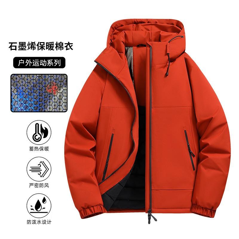 Graphene Inner Warm Cotton Clothes Men and Women Winter Outdoor Windproof Waterproof Hooded Cotton-padded Clothes Couple Jacket