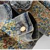Women's Spring Long-Sleeved Peter Pan Collar Denim Jacket Autumn Design Casual Short Top