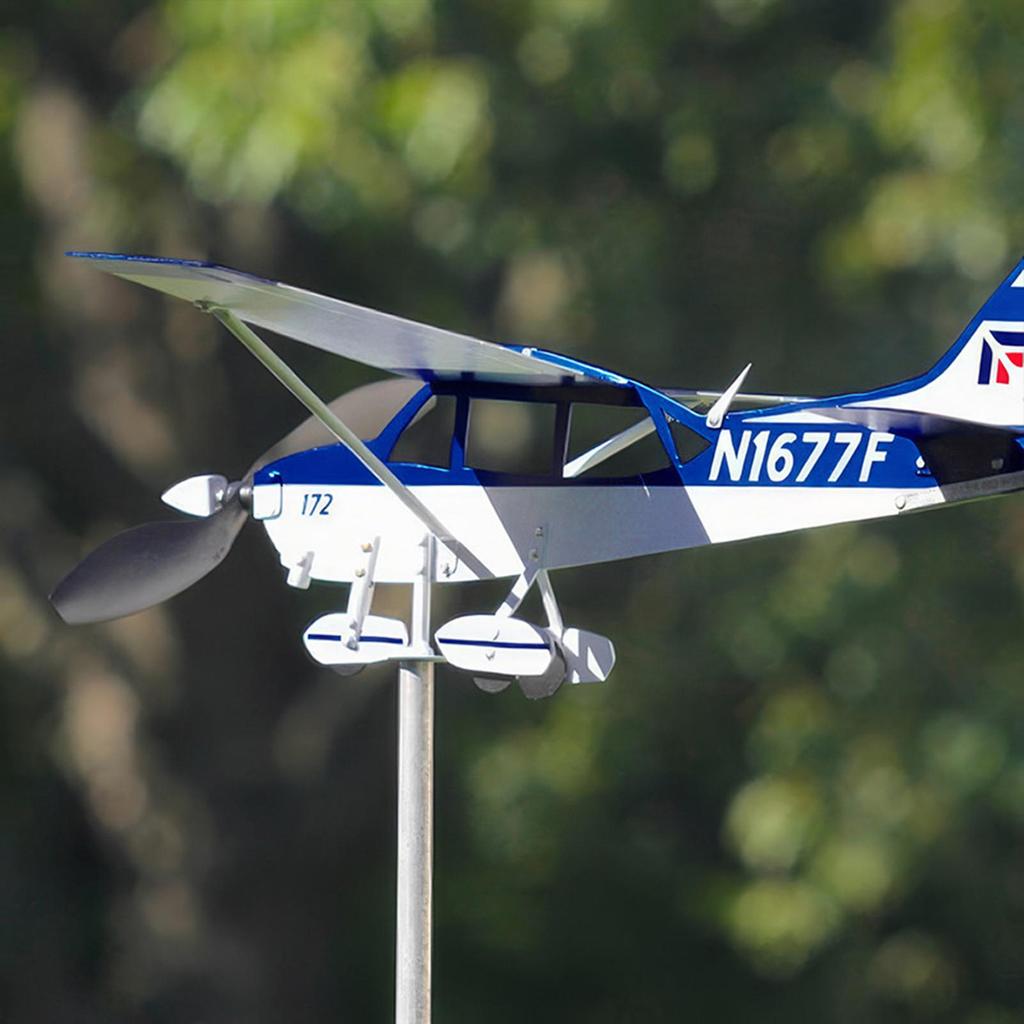 3D Metal Pipe Windmill Wind Direction Compass Weather Vane Garden Decoration Airplane Weathervane Decorative Wind Direction