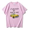 Przeżyłem moją podróż do NYC Koszulka Koszulki Toma Hollanda Koszulki Streetwear Zabawne Samochodowe Kreskówkowe Graficzne Koszulki Letnie Bawełniane Miękkie Top