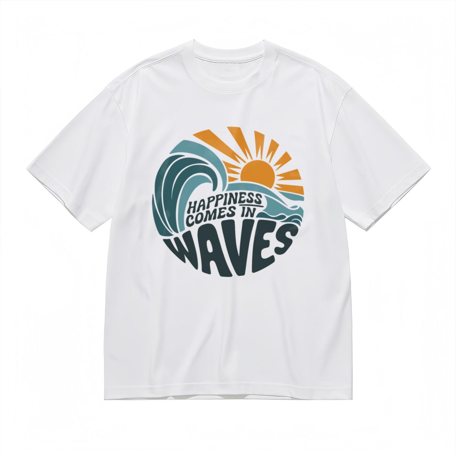 Men s Trend Slight Stretch Comfy Classic T-Shirt Mens Womens Tees Top Sun and Sea Design Printed Tee 2XL