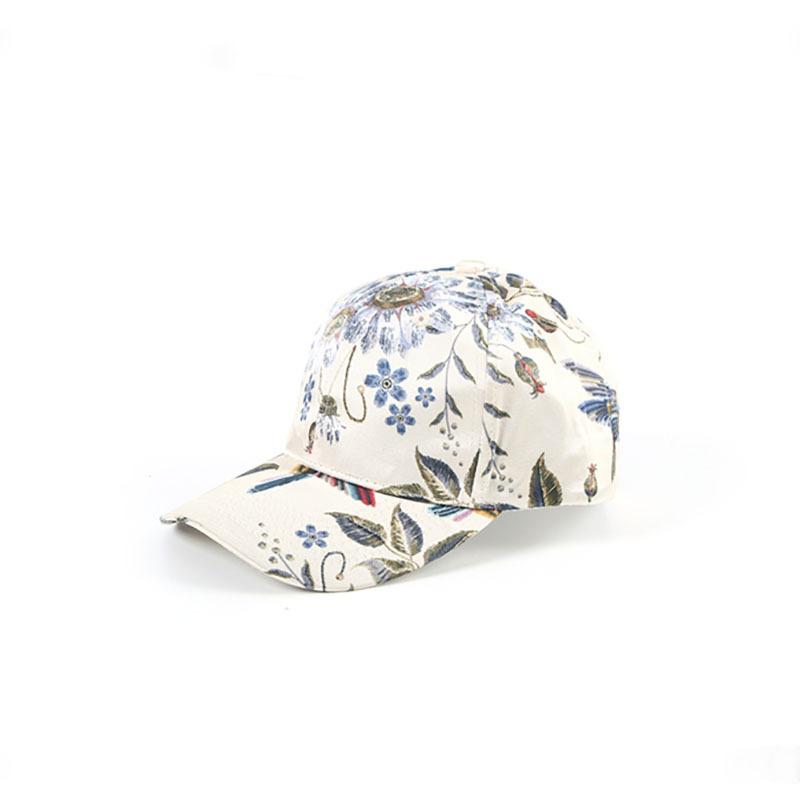New Simulated Silk Printing Outdoor Sun Hat Men's and Women's Casual Outdoor Baseball Cap Retro Cap