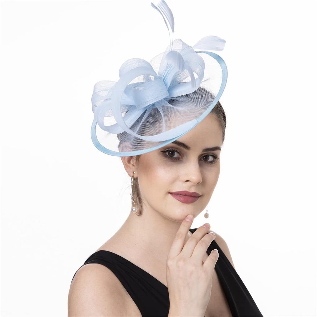 Feather Headpiece Breathable Fascinator Hat With Headbands and Clip For Themed Event Cocktail Wedding Costumes