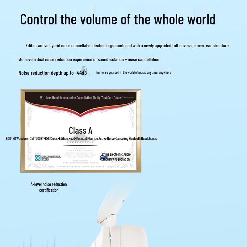 Edifier W800BT FREE Wireless Noise-Cancelling Over-Ear Headphones