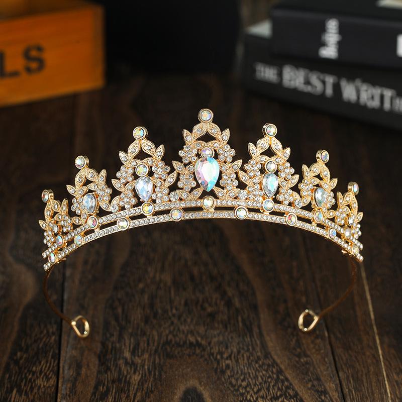

Свадебная корона, цветная повязка на голову со стразами, барочная корона из сплава, свадебное платье, аксессуары, аксессуары для волос