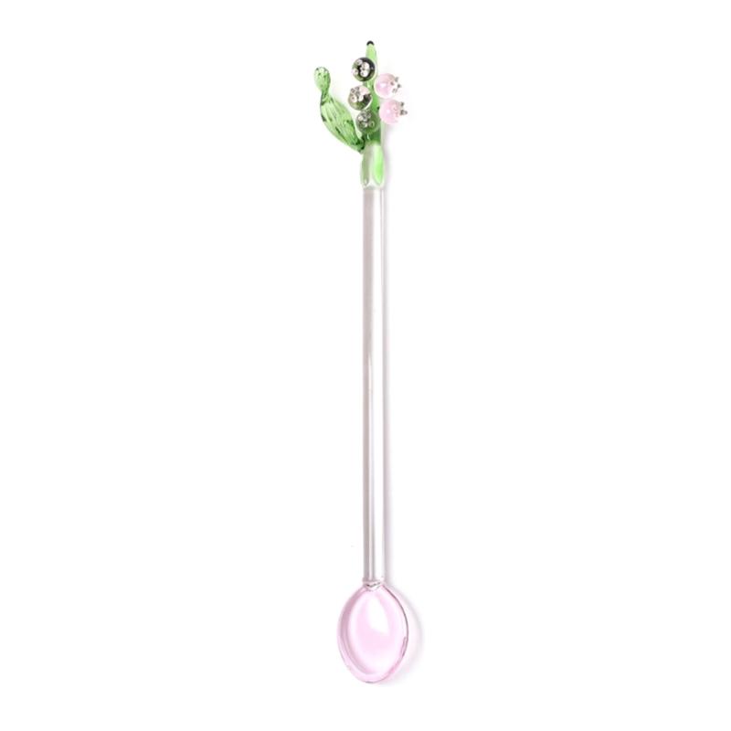 

Clear Petites Teaspoon Restaurant Utensil Salt Spoon Bells Orchids Flower Stirring Rod Spoon Coffee Mixing Spoon Kitchen рожевий