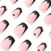 24 Teile/satz Schnelle Nägel Schwarz Farbverlauf Liebe Falsche Nials Aufkleber Tragbare Wasserdichte Maniküre Fertige Nägel