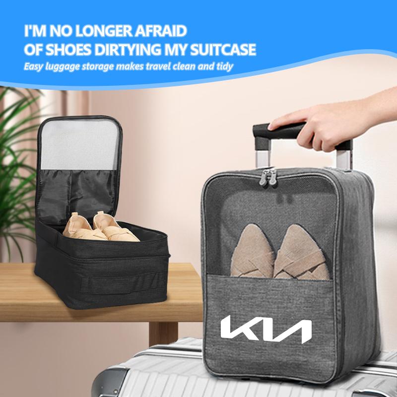OXXN7 Car Logo Travel Shoes Storage Bag Waterproof Organizer Shoe Bags For KIA Ceed Sportage Rio K5 K2 Optima Cerato Venga Sedona