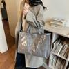 Glossy Transparent Jelly Bag Large Capacity Letter Prints Handbags Fashion PVC Tote Bag  Swimming
