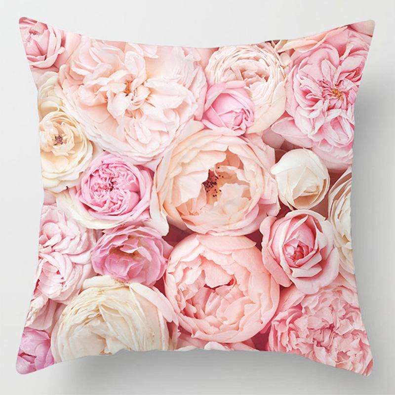 Pink Print Sweet Decorative Pillowcase Sofa Cushion Car Decoration Cushion Cover Cute Exquisite Home Decor Pillowcase