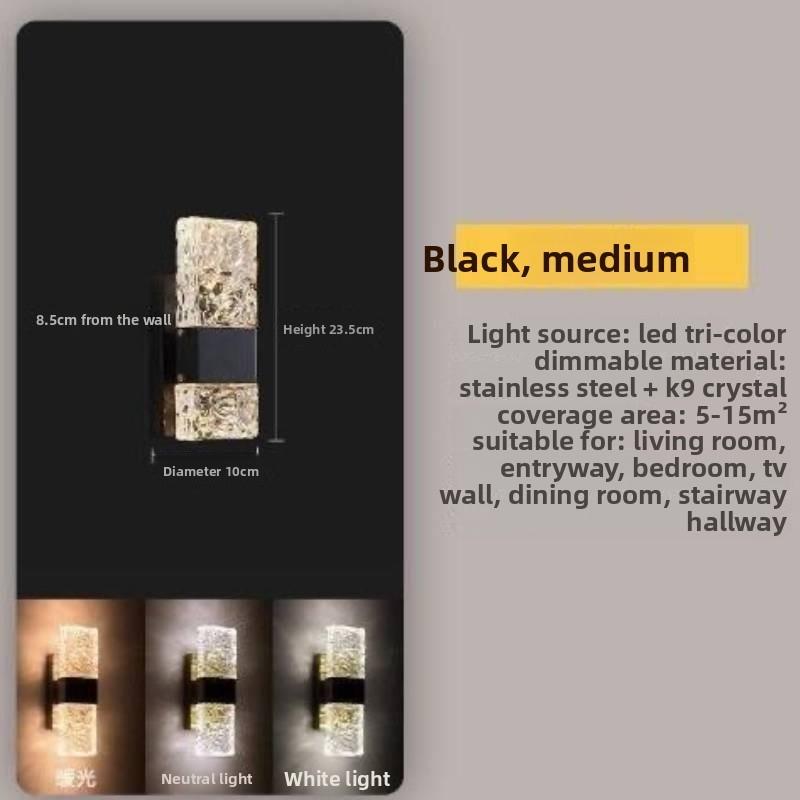 Modern Crystal Wall Light With Led Lamp And Wall For Bedroom And Living Room Decor