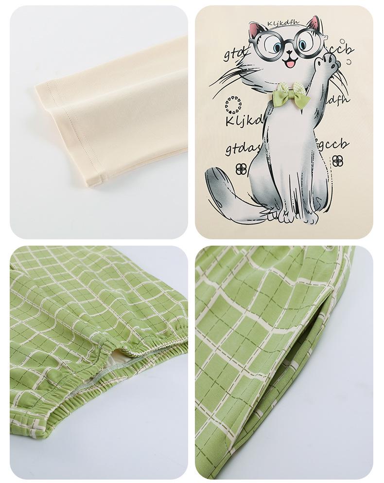 Women's Cotton Striped Two-Piece Long-Sleeve Lounge Set