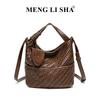 New niche high-end retro woven portable bucket bag women's commuter casual versatile shoulder messenger bag