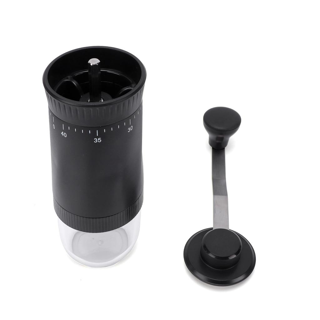 Manual Coffee Grinder Portable Hand Crank Coffee Mill 90ml Transparent Chamber 40 s Settings Stainless Steel for Camping Travel