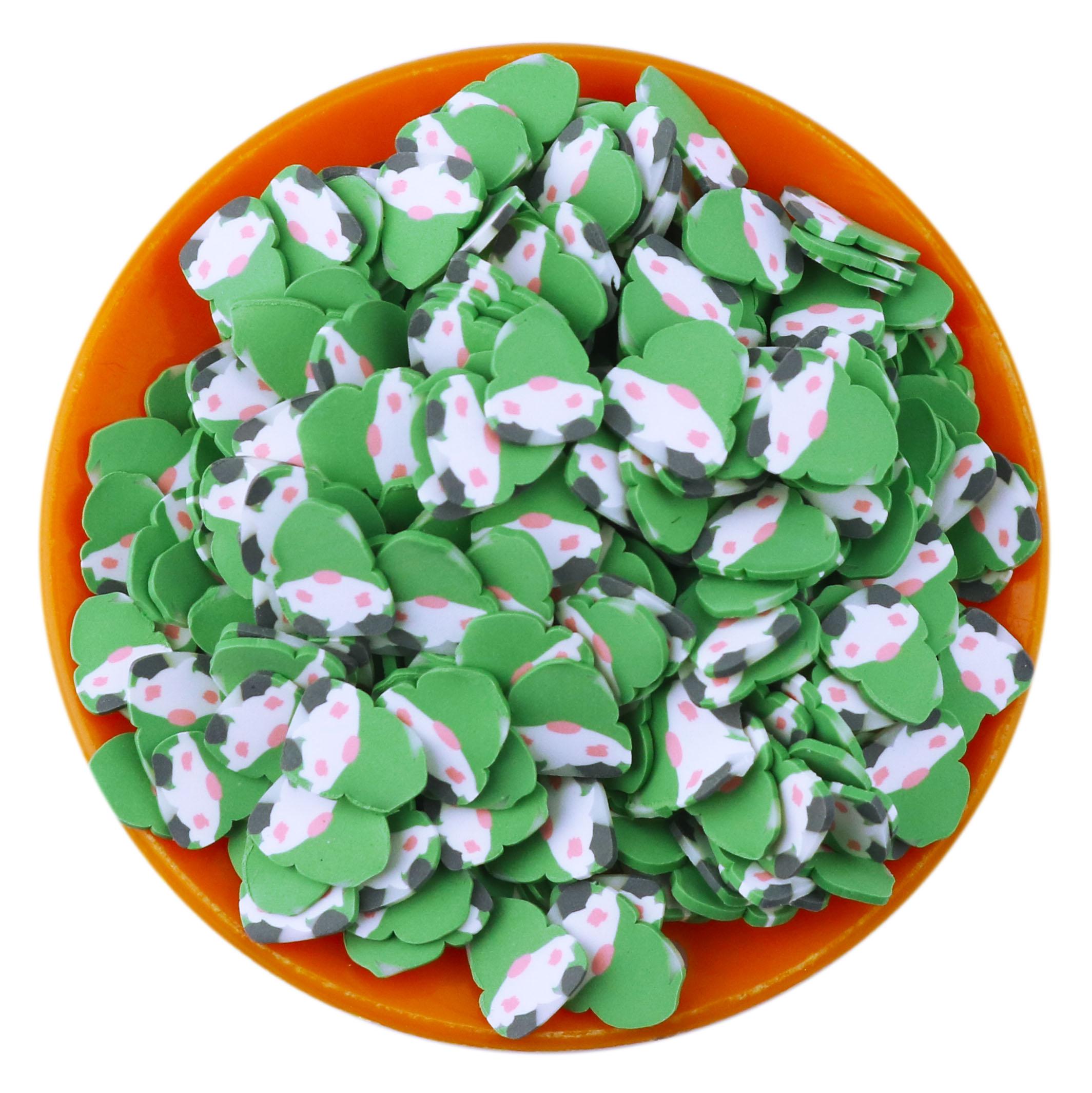 500G Green Doll Polymer Clay Sprinkles Slices for Slime Filler DIY Clay Crafts Nail Art Decoration 500g/bag