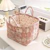 Chic Country-Style Canvas Storage Basket - Portable Organizer for Underwear, Shoes & Accessories, Machine Washable