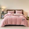 2025 high gram weight thickened warm cute cartoon milk fleece four-piece set embroidered baby fleece double-sided fleece bedding