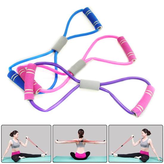 Figur 8 Modstandsbånd med Skridsikkert Håndtag Mænd Kvinder 8-formet Elastisk Træningsbånd Yoga Pilates Arm Ryg Skulder Træning Elastisk Reb
