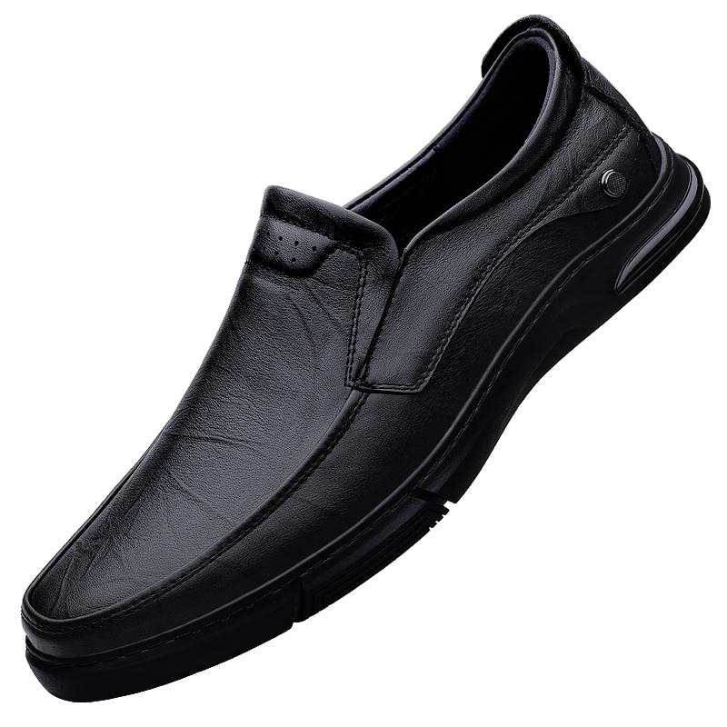 Fashion Men's Genuine Leather Shoes Wear-resistant Soles Outdoor Hiking Shoes Classic Brown Men's Oxford Shoes Anti Slip Versatile