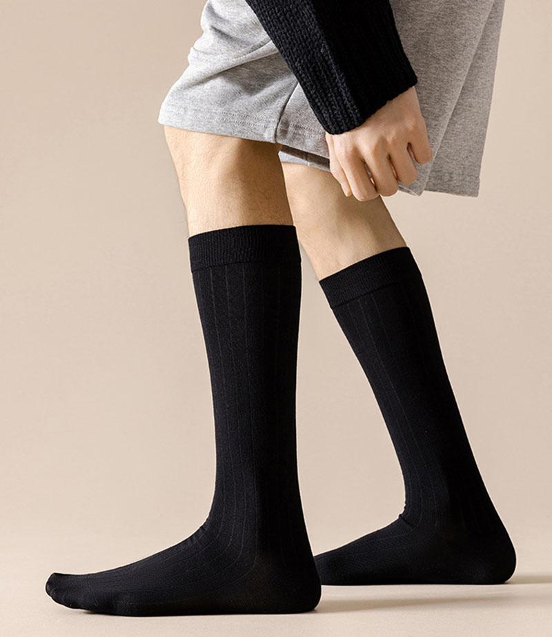 Einfache Mode Herren Kniestrümpfe Einfarbig Gestreift Strick Baumwolle Lange Socken Herren Strümpfe Sport Basketball Oberschenkelhohe Strümpfe