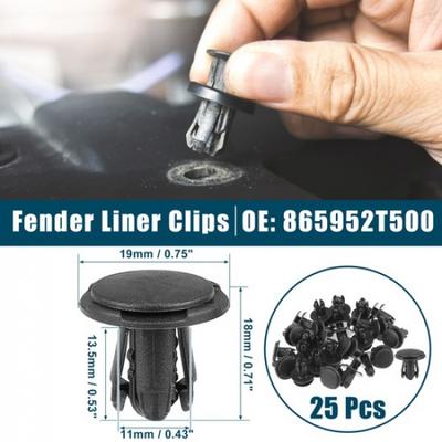 Fender Liner Clips Replacement Fit for Kia Cadenza No865952T500 Black 25 Pcs