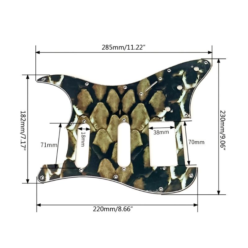 4-lagiges 11-Loch Gitarren-Bass-Schlagbrett Kratzschutz Pickguards für 6-Saiten Standard-Bassgitarre Musikinstrumententeil