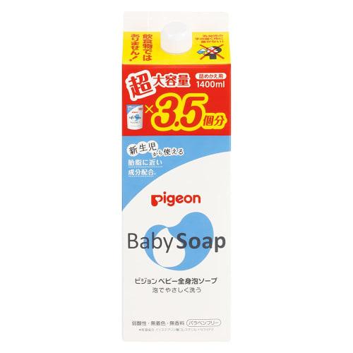 [Baby Soap Refill] Pigeon Baby Whole Body Foaming Soap (0 Months and Up) 1400mL 3.5 Times