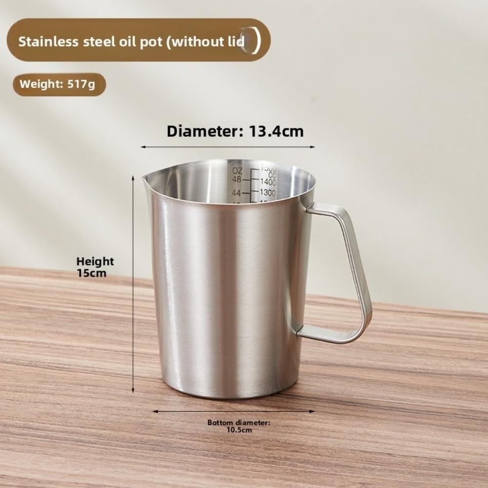 304 Stainless Steel Measuring Cups Inner Scale Design Thickened Liquid Latte Art Cup with Lid Large Capacity Laboratory Beaker