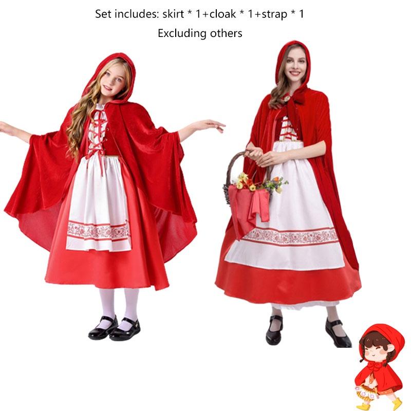 Hood Riding Roleplaying Costume Fairy Tale Princess Cosplay Party Halloween