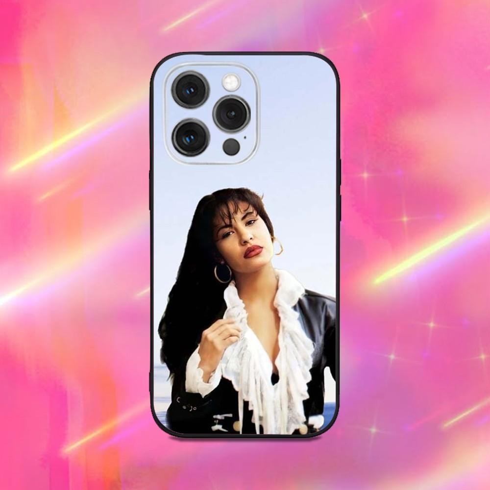 S-Selena Quintanilla Phone Case For iPhone 16,15,14,13,12,11,Pro,Max,Plus,X,XS,XR,SE,8,7,Mini,Soft Silicone Black Case