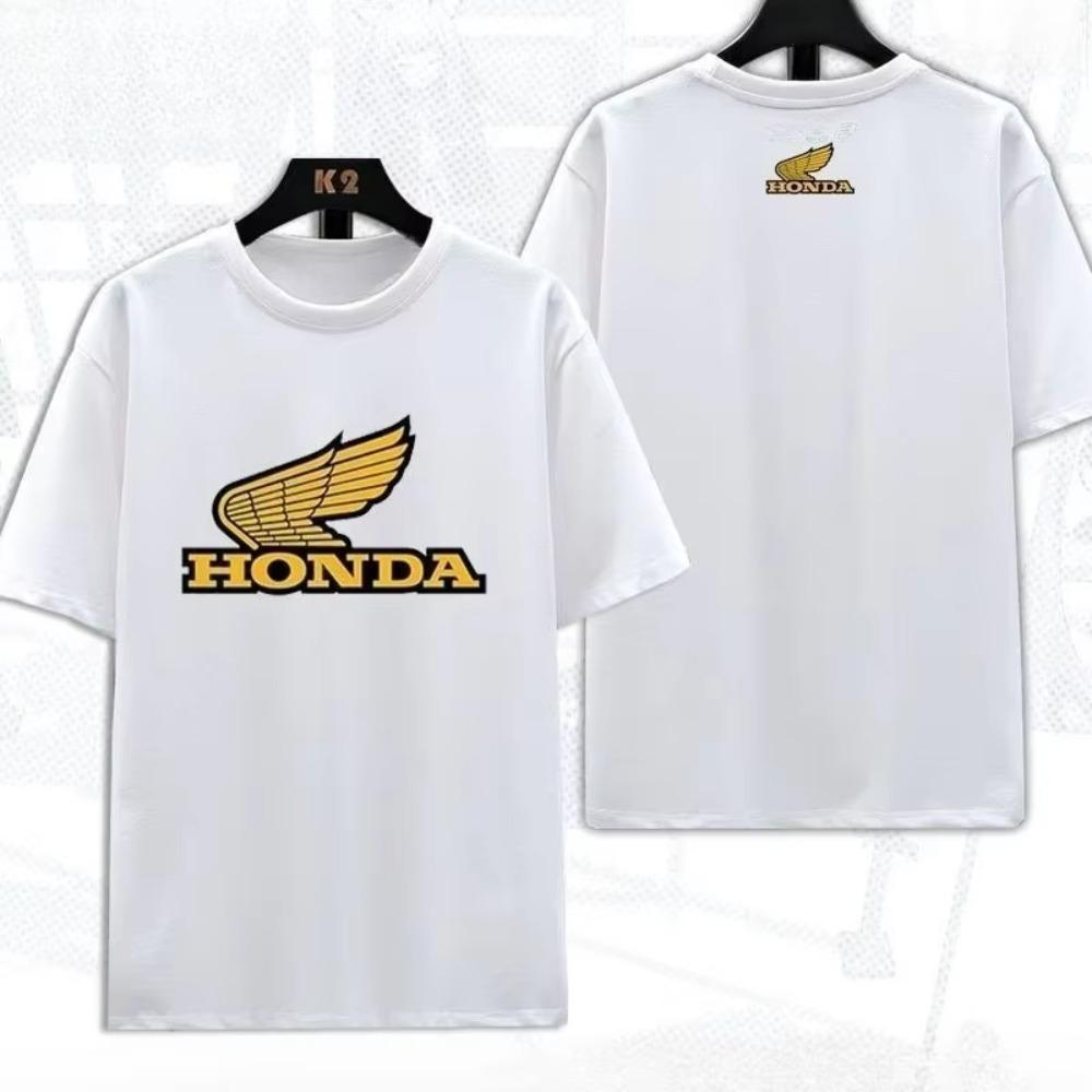 Honda Mens and Womens Tshirt Summer Tee Honda High Quality Round neck Shortsleeved Spring Autumn Motorcycle Cycling Top