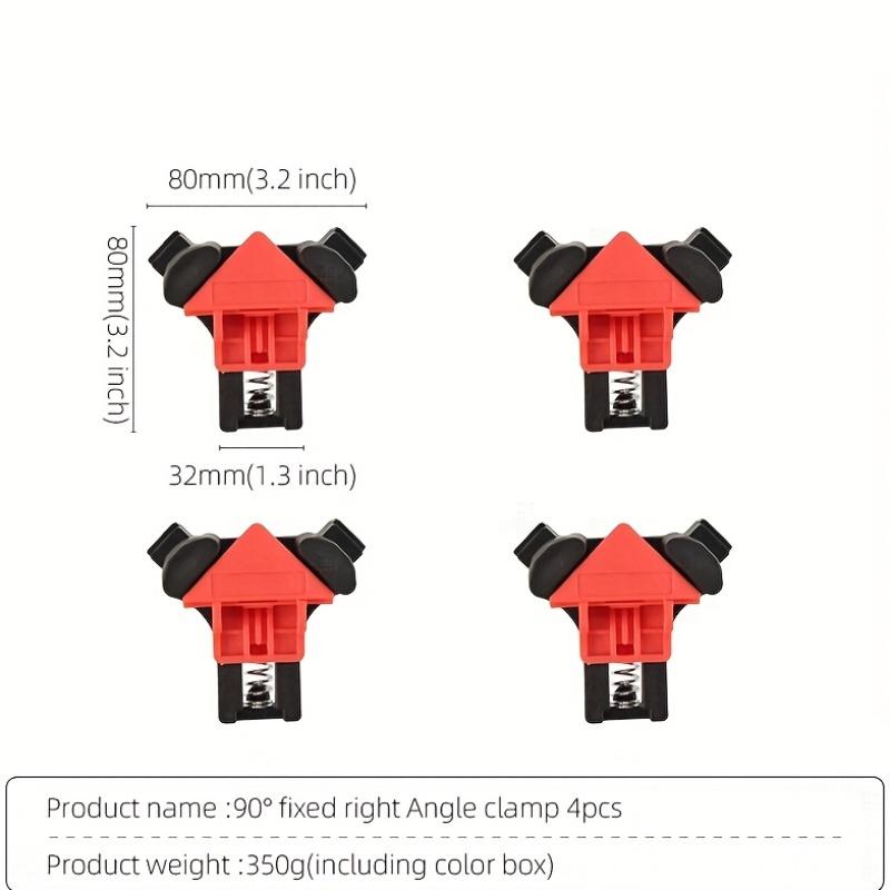 4PCS 90-degree Angle Clamps | Woodworking Angle Clamps, Right-angle Clamps Fixed Fixtures With Adjustable Hand Tools, Suitable For Cabinets
