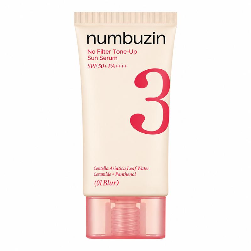 numbuzin No.3 Porcelain Base-skip Tone Up Beige Sunscreen 50ml 01 Blur / 02 Glow (7 Options)