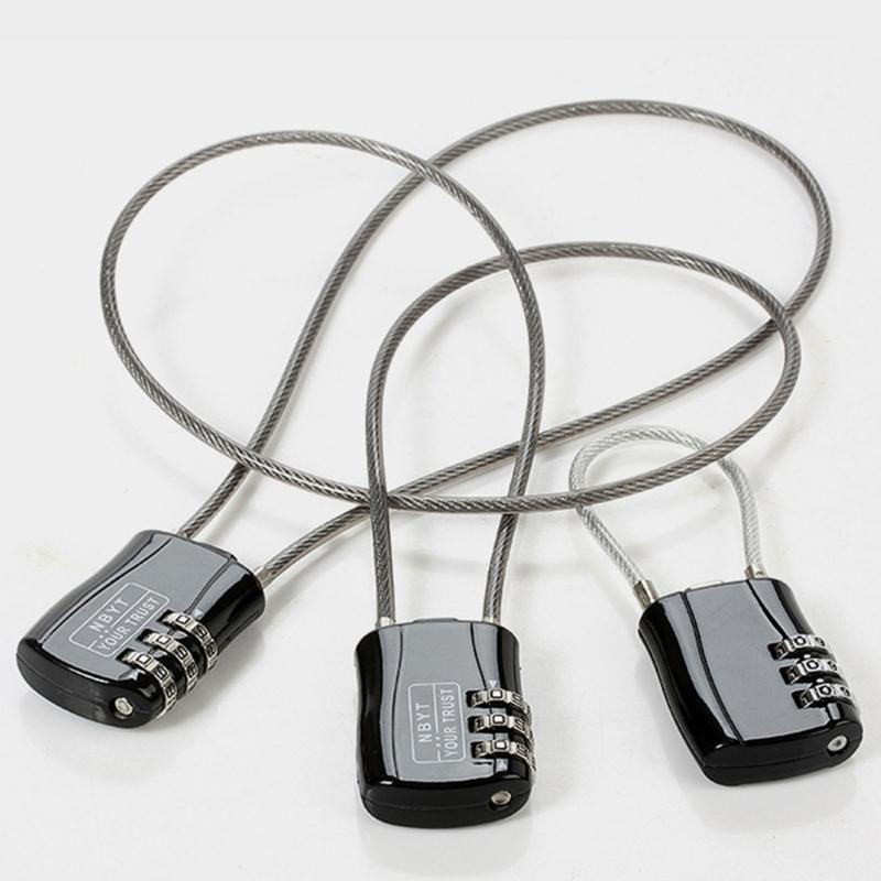 Motorcycle Helmets Lock, Combination Passwords Lock Cable Padlock Cable Lock for Cycling Helmets Travel Luggage Security
