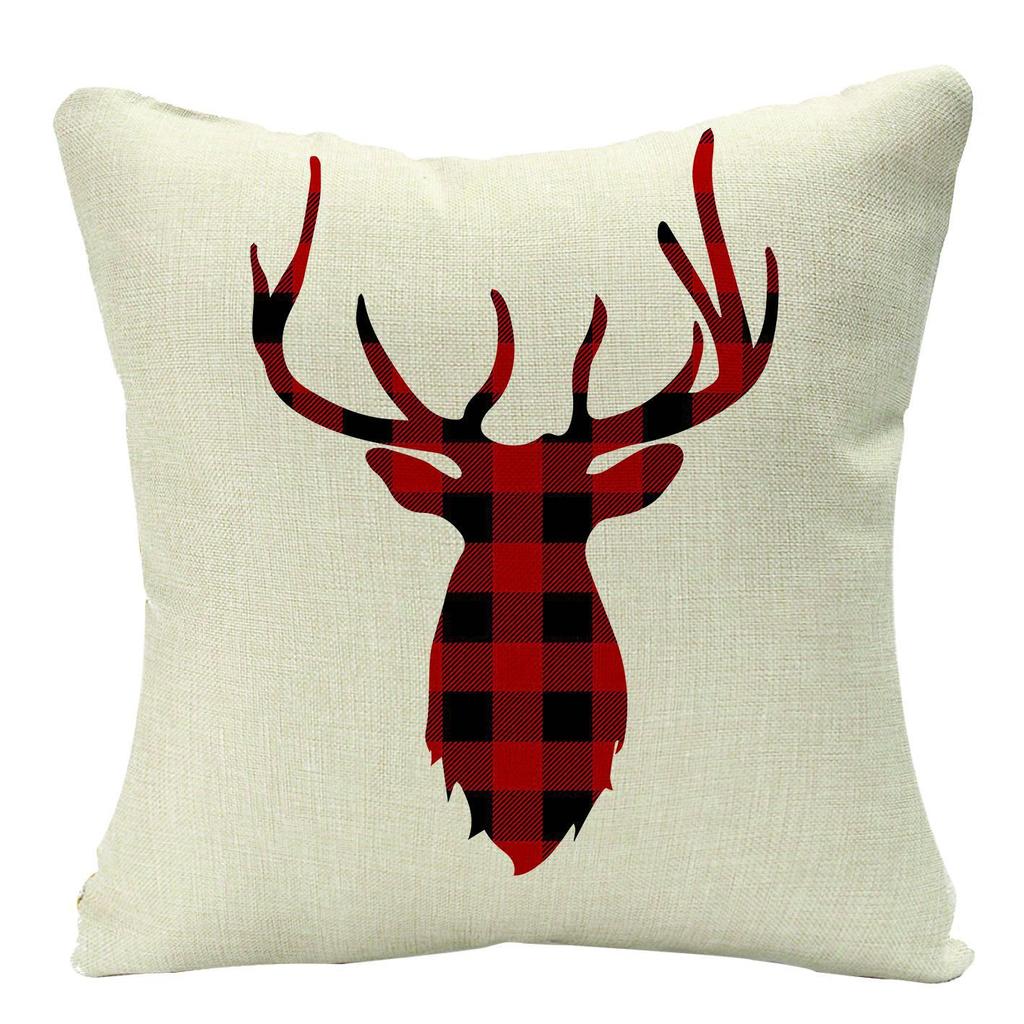 Christmas Elk Forest Car Neck Guard Home Sofa Pillowcase Christmas Pillowcase with Core