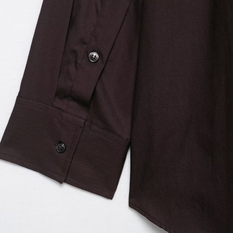 Kaslead New Women clothes Western Style Fashion Simple and Versatile Scarf Poplin Shirts 4661143