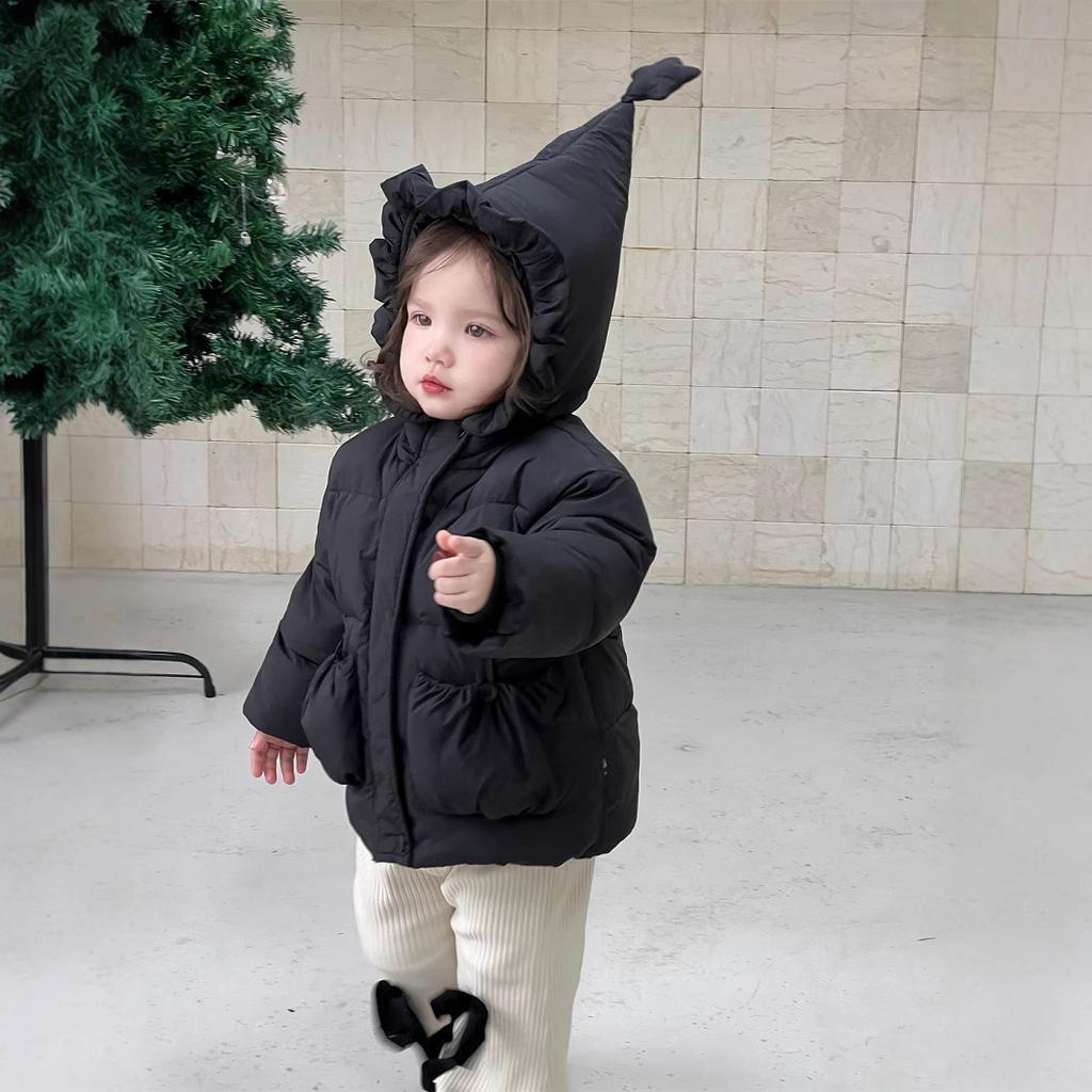 Children's Winter Thickened Cotton-padded Jacket Girls' Winter Hooded Cotton-padded Clothes Children's Clothing Baby Warm Cotton-padded 