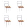 VidaXL 4x Solid Hevea Wood Dining Chairs Dining Chairs Kitchen Furniture Dining Chairs Seats of 245369