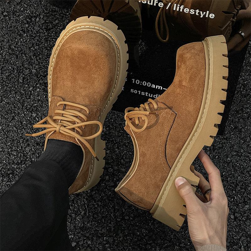 Derby shoes 2024 new Mickey big head shoes business casual platform round head leather shoes 5740-J