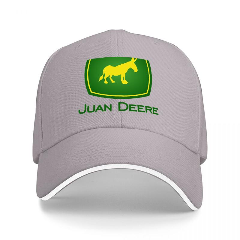 Juan Deere Logo Baseball Cap Black with Green and Yellow Horse Design Classic Adjustable Hat for Outdoor Enthusiasts