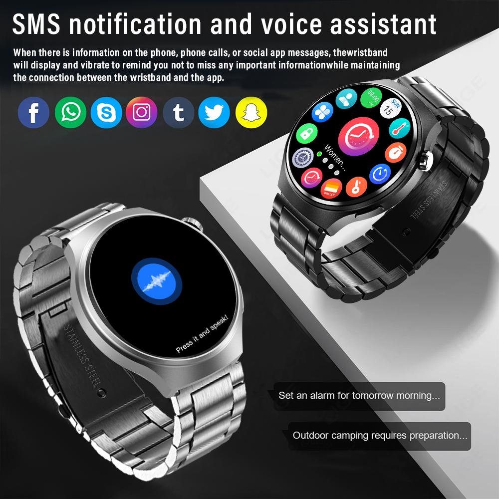 New Smart Watch for Men Full Touchscreen Bluetooth Call Sports Fitness Smart Wristwatch Holiday Gift
