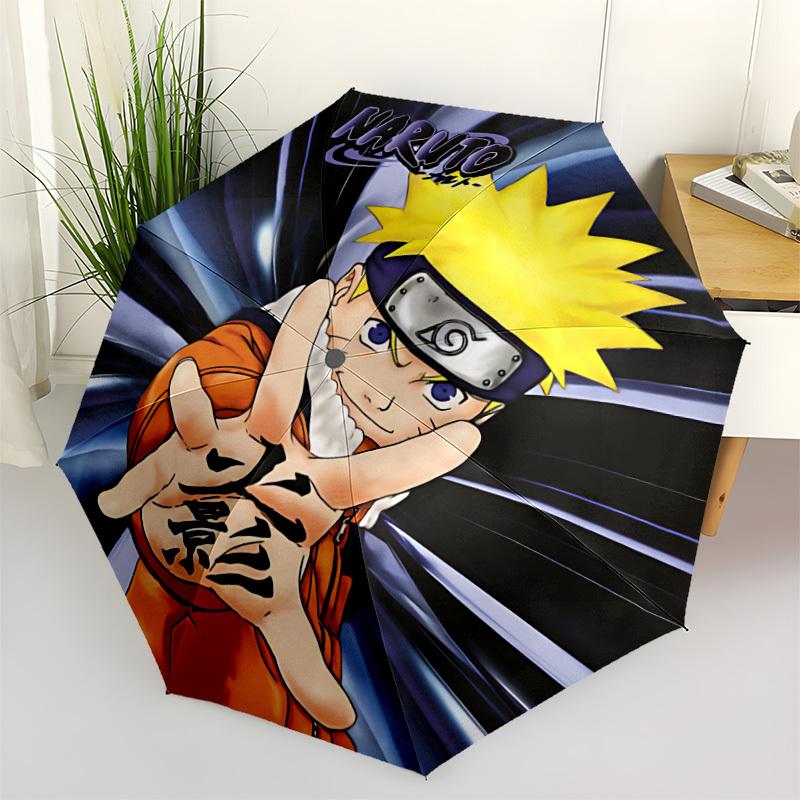1pc Naruto, Leaf Village Automatic Folding Umbrella, Automatic Folding Umbrella with 8 Ribs, Convenient for Outdoor Use  061